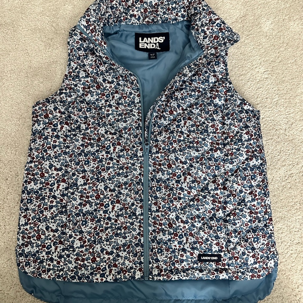 Lands' End Multicolor Floral Vest